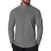 imageCOOFANDY Mens Quarter Zip Pullover UPF 50 Long Sleeve Sun Protection Shirts Golf Fishing Running Rash Guard TShirtsGrey