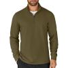 imageCOOFANDY Mens Quarter Zip Up Pullover Lightweight Mock Neck Sweatshirt Casual Long Sleeve Polo ShirtArmy Green