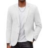 imageCOOFANDY Mens Smart Wash Blazer Regular Fit Cotton Sport Coat Casual Suit JacketWhite