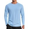 imageCOOFANDY Mens Sun Protection Shirts Long Sleeve Rash Guard Swim TShirts Lightweight Quick Dry Fishing Shirts1light Blue