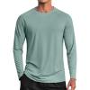 imageCOOFANDY Mens Sun Protection Shirts Long Sleeve Rash Guard Swim TShirts Lightweight Quick Dry Fishing ShirtsGrey Green