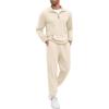 imageCOOFANDY Mens Tracksuit 2 Piece Quarter Zip Sweatsuit Sets Casual Athletic Running Jogging SuitsBeige