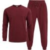 imageCOOFANDY Mens Tracksuit 2 Piece Sweatsuit Set Long Sleeve Pullover Athletic Suit For Sports Casual Fitness JoggingWine Red