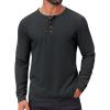 imageCOOFANDY Mens Waffle Henley Shirts Long Sleeve Casual TShirt Basic Lightweight Pullover TeesGray Blue