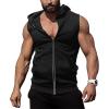 imageCOOFANDY Mens Workout Hooded Tank Tops Zip Up Sleeveless Hoodie Bodybuilding Fitness Gym Muscle Cut Off T ShirtBlack