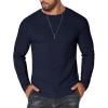 imageCOOFANDY Thermal Shirts for Men Long Sleeve T Shirt Casual Basic Shirts Stretch Crew Neck UndershirtsNavy Blue