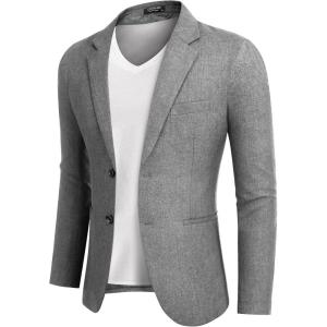 imageCOOFANDY Mens Blazer Casual Slim Fit Sport Coats Two Button Lightweight Suit JacketDusty Gray