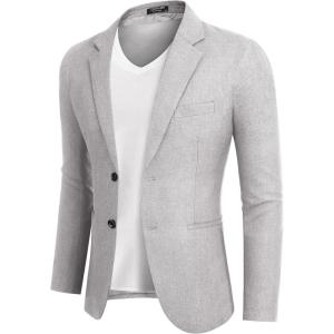 imageCOOFANDY Mens Blazer Casual Slim Fit Sport Coats Two Button Lightweight Suit JacketPastel Gray