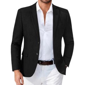 imageCOOFANDY Mens Blazer Casual Sport Coats Two Buttons Lightweight Suit JacketBlack