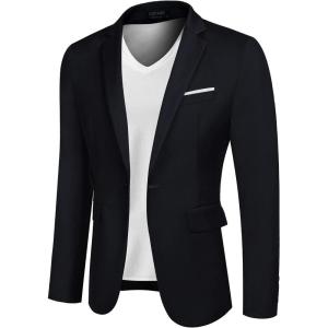 imageCOOFANDY Mens Blazer Sport Coats Casual Slim Fit Suit Jacket Business One Button BlazersBlue