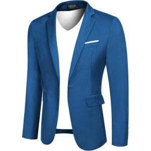 imageCOOFANDY Mens Blazer Sport Coats Casual Slim Fit Suit Jacket Business One Button BlazersDark Blue
