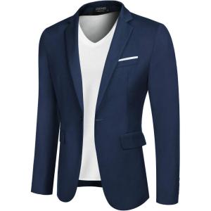 imageCOOFANDY Mens Blazer Sport Coats Casual Slim Fit Suit Jacket Business One Button BlazersRoyal Blue