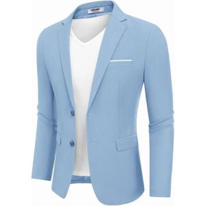 imageCOOFANDY Mens Casual Blazer Slim Fit Sport Coat Suit Jacket Lightweight Two Button Blazer JacketSky Blue