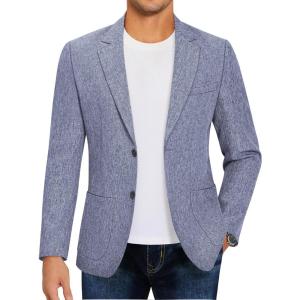imageCOOFANDY Mens Casual Blazer Sport Coat Lightweight Two Button Business Suit JacketsBlue