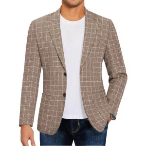 imageCOOFANDY Mens Casual Blazer Sport Coat Lightweight Two Button Business Suit JacketsDark Khaki