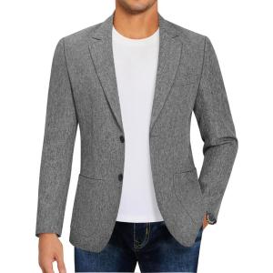 imageCOOFANDY Mens Casual Blazer Sport Coat Lightweight Two Button Business Suit JacketsGray