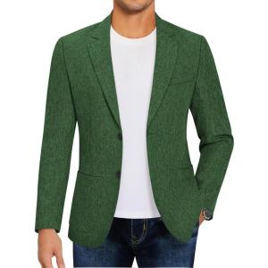 imageCOOFANDY Mens Casual Blazer Sport Coat Lightweight Two Button Business Suit JacketsGreen