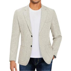 imageCOOFANDY Mens Casual Blazer Sport Coat Lightweight Two Button Business Suit JacketsLight Grey