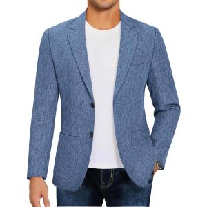 imageCOOFANDY Mens Casual Blazer Sport Coat Lightweight Two Button Business Suit JacketsRoyal Blue