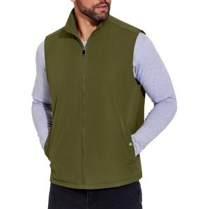 imageCOOFANDY Mens Casual Outerwear Vest Lightweight FullZip Sleeveless Jacket Outdoor Hiking Travel Golf Vest with PocketsArmy Green