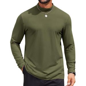 imageCOOFANDY Mens Casual Slim Fit Basic Tops Knitted Lightweight Turtleneck Pullover SweaterArmy Green
