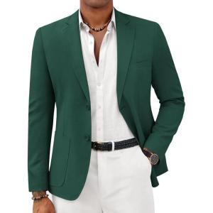imageCOOFANDY Mens Casual Sport Coat Lightweight Two Button Blazer Slim Fit Business JacketsBlackish Green