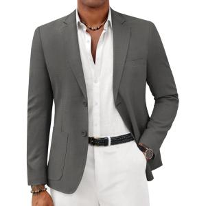 imageCOOFANDY Mens Casual Sport Coat Lightweight Two Button Blazer Slim Fit Business JacketsDark Grey