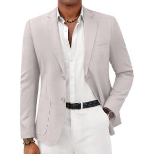 imageCOOFANDY Mens Casual Sport Coat Lightweight Two Button Blazer Slim Fit Business JacketsLight Grey