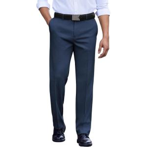 imageCOOFANDY Mens Classic Fit Dress Pants Flat Front Straight Casual Pant Expandable Waist Suit PantBlue