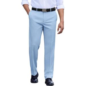 imageCOOFANDY Mens Classic Fit Dress Pants Flat Front Straight Casual Pant Expandable Waist Suit PantLight Blue