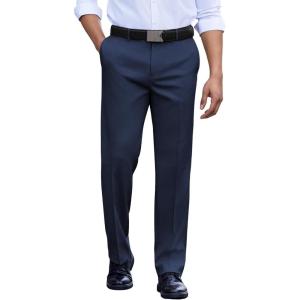 imageCOOFANDY Mens Classic Fit Dress Pants Flat Front Straight Casual Pant Expandable Waist Suit PantNavy Blue