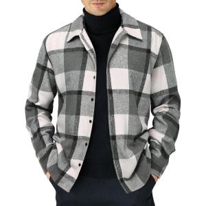 imageCOOFANDY Mens Flannel Shirts Casual Button Down Plaid Shirt Jacket Long Sleeve Fleece ShacketBlue Plaid
