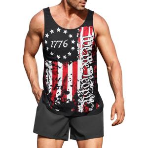 imageCOOFANDY Mens Floral Tank Top Sleeveless Tees All Over Print Casual Sport TShirts Hawaii Beach VacationFlag 1