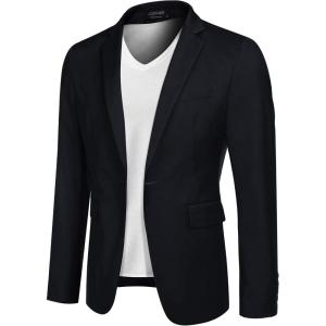 imageCOOFANDY Mens Sport Coat Casual Blazer One Button Business Suit JacketDark Blue