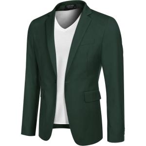 imageCOOFANDY Mens Sport Coat Casual Blazer One Button Business Suit JacketGreen