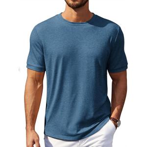 imageCOOFANDY Mens T Shirt Short Sleeve Crew Neck TShirt Casual Summer Tshirt Classic Basic Tee ShirtDark Blue