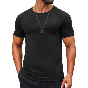 imageCOOFANDY Mens T Shirt Short Sleeve Crew Neck TShirts Casual Summer Classic Basic TeesBlack