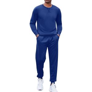 imageCOOFANDY Mens Tracksuit 2 Piece Long Sleeve Pullover Jogging Track Suit Athletic Casual SweatsuitBlue