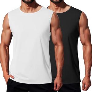 imageCOOFANDY Mens Workout Tank Tops 12 Pack Dry Fit Sleeveless Muscle Gym Shirts Stretch Bodybuilding TeeBlackwhite