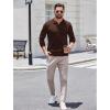 imageCOOFANDY Long Sleeve Polo Shirts for Men Knit Polo Sweater Lightweight Ribbed Pullover SweaterBrown