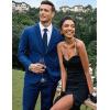 imageCOOFANDY Men 2 Piece Suits One Button Blazer Jacket Tuxedo Slim Fit Suit PantBlue