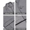 imageCOOFANDY Men 2 Piece Suits One Button Blazer Jacket Tuxedo Slim Fit Suit PantLight Grey