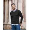 imageCOOFANDY Men Casual V Neck Sweater Ribbed Knit Slim Fit Long Sleeve Pullover TopBlack