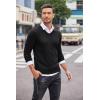 imageCOOFANDY Men Casual V Neck Sweater Ribbed Knit Slim Fit Long Sleeve Pullover TopBlack