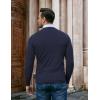 imageCOOFANDY Men Casual V Neck Sweater Ribbed Knit Slim Fit Long Sleeve Pullover TopBlue