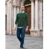 imageCOOFANDY Men Casual V Neck Sweater Ribbed Knit Slim Fit Long Sleeve Pullover TopGreen