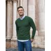 imageCOOFANDY Men Casual V Neck Sweater Ribbed Knit Slim Fit Long Sleeve Pullover TopGreen
