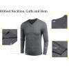 imageCOOFANDY Men Casual V Neck Sweater Ribbed Knit Slim Fit Long Sleeve Pullover TopGrey