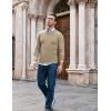 imageCOOFANDY Men Casual V Neck Sweater Ribbed Knit Slim Fit Long Sleeve Pullover TopKhaki