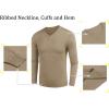 imageCOOFANDY Men Casual V Neck Sweater Ribbed Knit Slim Fit Long Sleeve Pullover TopKhaki